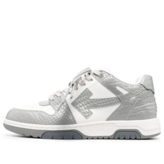 Baskets Out Of Office à imprimé croco « Grey White »