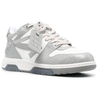 Baskets Out Of Office à imprimé croco « Grey White »