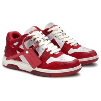 Baskets vintage en daim Out Of Office « Rouge Blanc »