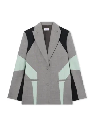 Blazer stretch à blocs de couleur