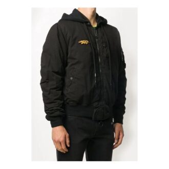 Blouson aviateur à capuche avec motif Arrows au pochoir