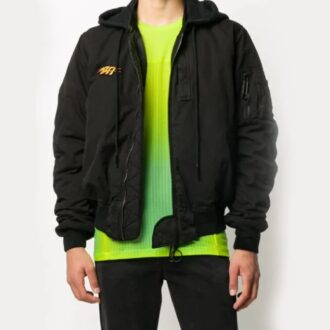 Blouson aviateur à capuche avec motif Arrows au pochoir