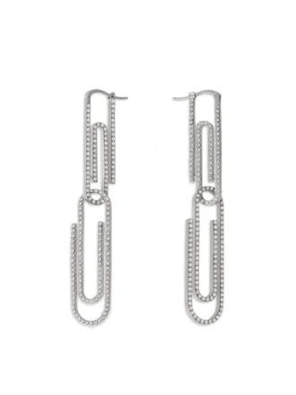 Boucles d&rsquo;oreilles Paperclip Strass
