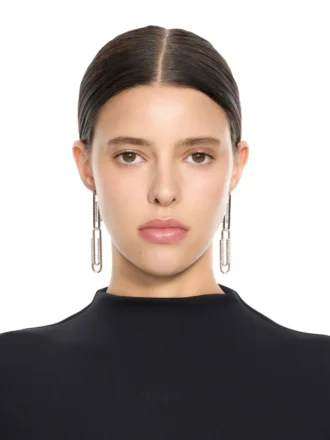 Boucles d&rsquo;oreilles Paperclip Strass