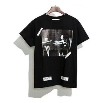 C O VIRGIL ABLO OW Peinture T-shirt à manches courtes Noir