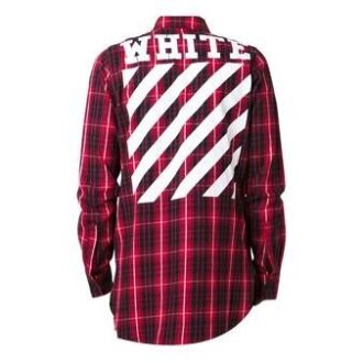 C O Virgil Abloh Chemise à rayures diagonales dans le dos « Noir Rouge »