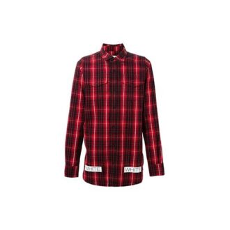 C O Virgil Abloh Chemise à rayures diagonales dans le dos « Noir Rouge »
