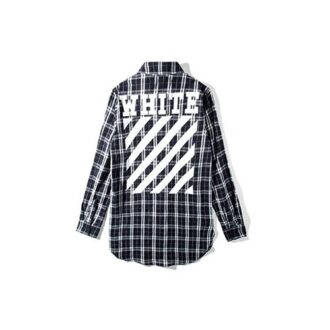 C O VIRGIL ABLOH FW 16FW Chemise à carreaux noir et blanc « Black White »