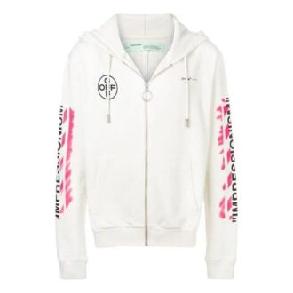 c/o virgil abloh homme blouse blanche à motifs Diagonaux au pochoir avec fermeture éclair