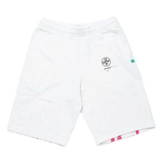 c/o virgil abloh Pour hommes Short de survêtement blanc Diag Stencil Blanc/Rose