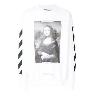 C/O Virgil Abloh Pull à col rond Diag Monalisa blanc pour homme