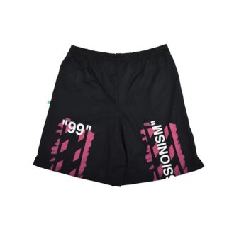 C/O Virgil Abloh Short en maille noire Diag Stencil pour homme