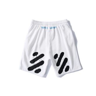 C O VIRGIL ABLOH Short à rayures tigrées Blanc