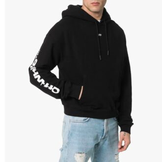 C/O Virgil Abloh Sweat-shirt noir pour homme avec crânes en diagonale