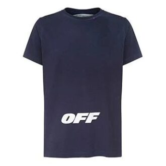 C O VIRGIL ABLOH T-shirt à manches courtes bleu délavé dégradé avec lettres