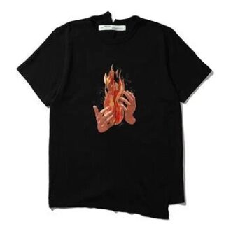 c/o VIRGIL ABLOH T-shirt à manches courtes irrégulières avec imprimé flamme