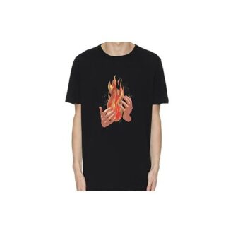 c/o VIRGIL ABLOH T-shirt à manches courtes irrégulières avec imprimé flamme