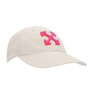 Casquette de baseball en gabardine Off-White avec flèche brodée « White »