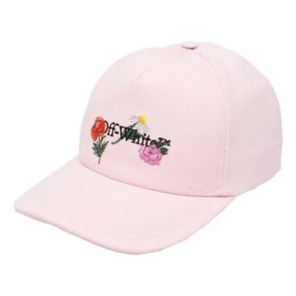 Casquette de baseball en toile brodée Off-White « Rose clair »