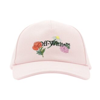 Casquette de baseball en toile brodée Off-White « Rose clair »