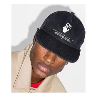 Casquette de baseball à visière avec logo HANDS-OFF, noire