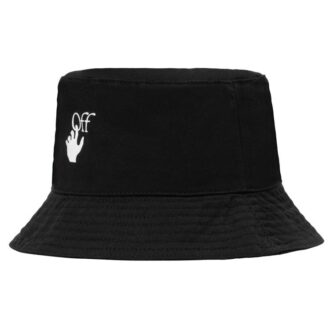 Casquette de pêcheur unisexe avec logo imprimé, noire