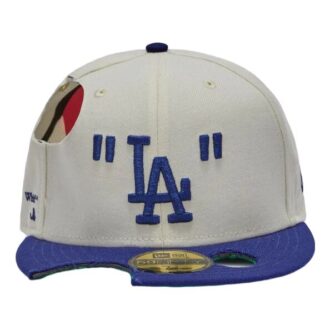 Casquette Off-White pour homme avec logo brodé, couleur blanc crème