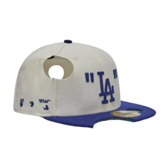 Casquette Off-White pour homme avec logo brodé, couleur blanc crème