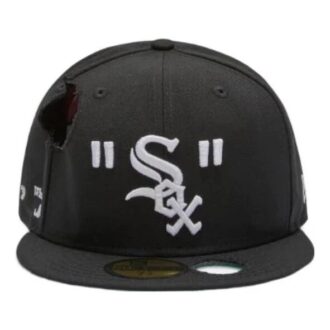 Casquette Off-White pour homme x MLB x New Era Crossover Hole en laine noire