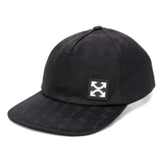 Casquette à visière avec appliqué en coton, noire