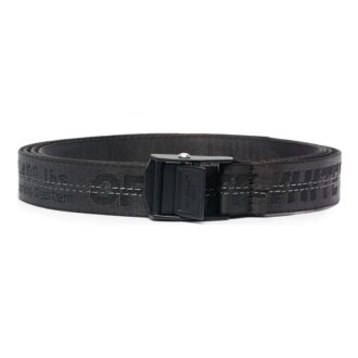 Ceinture automatique Off-White en nylon Micro Mark, noire, unisexe