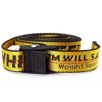 Ceinture à boucle automatique de style industriel classique Jaune largeur 2,5 cm