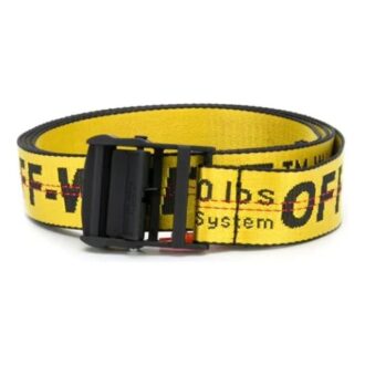 Ceinture imprimée logo, largeur 3,5 cm, jaune