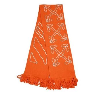Écharpe orange à motifs abstraits en forme de flèches