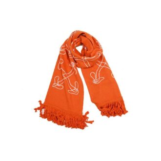 Écharpe orange à motifs abstraits en forme de flèches