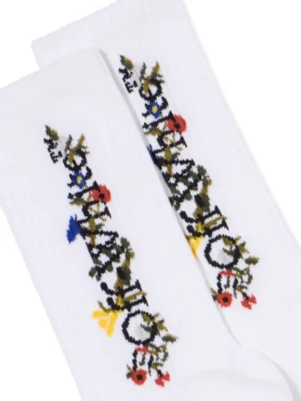 Chaussettes mi-mollet à motif floral