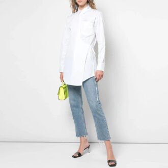 Chemise blanche à imprimé lacets et petit logo Off-White