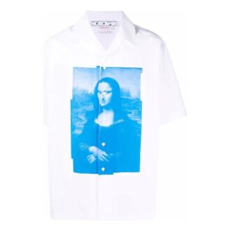 Chemise blanche à manches courtes Mona Lisa pour homme Off-White
