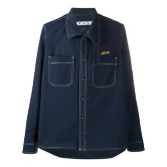 Chemise bleue à détails Off-White pour homme
