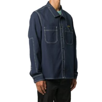 Chemise bleue à détails Off-White pour homme