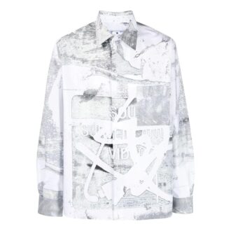 Chemise à boutons avec imprimé abstrait