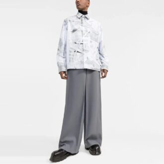 Chemise à boutons avec imprimé abstrait