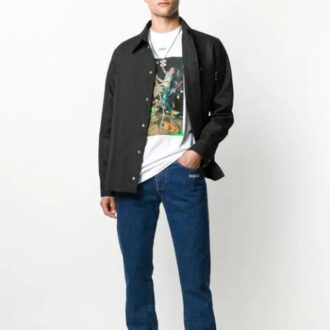 Chemise cargo noire Off-White pour homme avec logo dans le dos