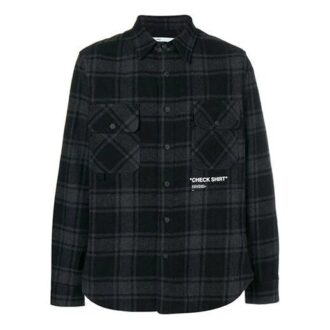 Chemise à carreaux ample basique en flanelle Noir Gris