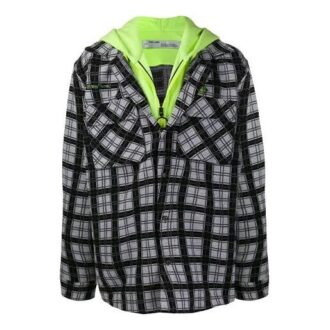 Chemise à carreaux à capuche et manches longues, coupe ample, noire