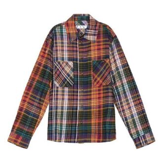 Chemise à carreaux en flanelle avec motif au pochoir