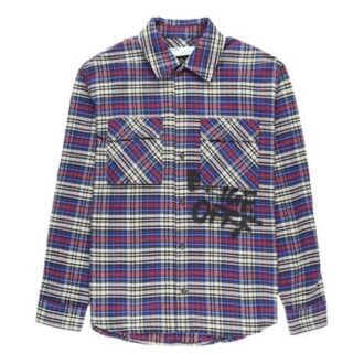 CHEMISE À CARREAUX EN FLANELLE BLEUE C/O VIRGIL ABLOH OW