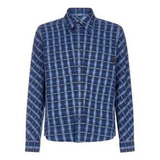Chemise à carreaux en flanelle bleue Off-White pour homme