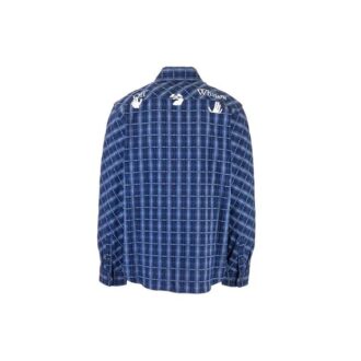 Chemise à carreaux en flanelle bleue Off-White pour homme