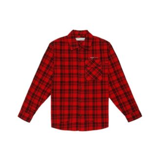 Chemise à carreaux en flanelle pour homme c/o Virgil Abloh Rouge